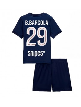 Billige Paris Saint-Germain Bradley Barcola #29 Hjemmedraktsett Barn 2025-26 Kortermet (+ Korte bukser)